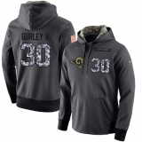 NFL Men's Nike Los Angeles Rams #30 Todd Gurley Stitched Black Anthracite Salute to Service Player Performance Hoodie