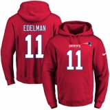 NFL Men's Nike New England Patriots #11 Julian Edelman Red Name & Number Pullover Hoodie
