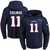 NFL Men's Nike New England Patriots #11 Julian Edelman Navy Blue Name & Number Pullover Hoodie