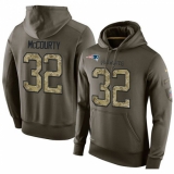 NFL Nike New England Patriots #32 Devin McCourty Green Salute To Service Men's Pullover Hoodie