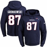 NFL Men's Nike New England Patriots #87 Rob Gronkowski Navy Blue Name & Number Pullover Hoodie