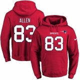 NFL Men's Nike New England Patriots #83 Dwayne Allen Red Name & Number Pullover Hoodie
