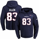 NFL Men's Nike New England Patriots #83 Dwayne Allen Navy Blue Name & Number Pullover Hoodie