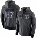 NFL Nike New England Patriots #87 Rob Gronkowski Stitched Black Anthracite Salute to Service Player Performance Hoodie