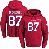 NFL Men's Nike New England Patriots #87 Rob Gronkowski Red Name & Number Pullover Hoodie