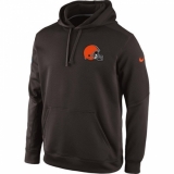 NFL Cleveland Browns Historic Logo Nike KO Chain Fleece Pullover Performance Hoodie - Brown