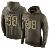 NFL Nike Cleveland Browns #98 Jamie Meder Green Salute To Service Men's Pullover Hoodie