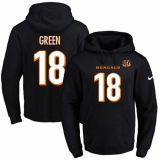 NFL Men's Nike Cincinnati Bengals #18 A.J. Green Black Name & Number Pullover Hoodie