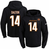 NFL Men's Nike Cincinnati Bengals #14 Andy Dalton Black Name & Number Pullover Hoodie