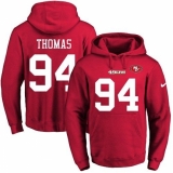 NFL Men's Nike San Francisco 49ers #94 Solomon Thomas Red Name & Number Pullover Hoodie