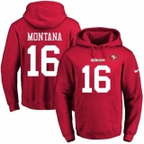 NFL Men's Nike San Francisco 49ers #16 Joe Montana Red Name & Number Pullover Hoodie