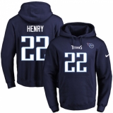 NFL Men's Nike Tennessee Titans #22 Derrick Henry Navy Blue Name & Number Pullover Hoodie