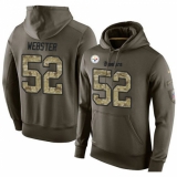 NFL Nike Pittsburgh Steelers #52 Mike Webster Green Salute To Service Men's Pullover Hoodie