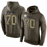 NFL Nike Pittsburgh Steelers #70 Ernie Stautner Green Salute To Service Men's Pullover Hoodie