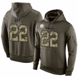 NFL Nike Pittsburgh Steelers #22 William Gay Green Salute To Service Men's Pullover Hoodie