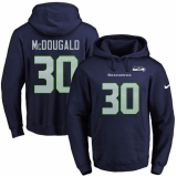 NFL Men's Nike Seattle Seahawks #30 Bradley McDougald Navy Blue Name & Number Pullover Hoodie