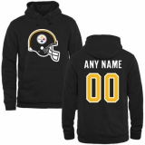 NFL Pittsburgh Steelers Black Custom Name & Number Helmet Pullover Hoodie
