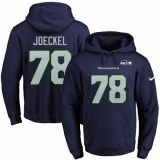 NFL Men's Nike Seattle Seahawks #78 Luke Joeckel Navy Blue Name & Number Pullover Hoodie