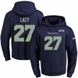 NFL Men's Nike Seattle Seahawks #27 Eddie Lacy Navy Blue Name & Number Pullover Hoodie