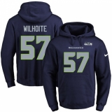NFL Men's Nike Seattle Seahawks #57 Michael Wilhoite Navy Blue Name & Number Pullover Hoodie
