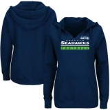 NFL Seattle Seahawks Majestic Women's Self Determination Pullover Hoodie - College Navy