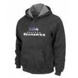 NFL Men's Nike Seattle Seahawks Authentic Logo Pullover Hoodie - Dark Grey