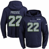 NFL Men's Nike Seattle Seahawks #22 C. J. Prosise Navy Blue Name & Number Pullover Hoodie