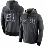 NFL Men's Nike New Orleans Saints #91 Trey Hendrickson Stitched Black Anthracite Salute to Service Player Performance Hoodie