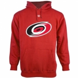 NHL Men's Carolina Hurricanes Old Time Hockey Big Logo with Crest Pullover Hoodie - Red