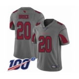 Youth Arizona Cardinals #20 Tramaine Brock Limited Silver Inverted Legend 100th Season Football Jersey