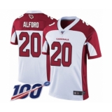 Men's Arizona Cardinals #20 Robert Alford White Vapor Untouchable Limited Player 100th Season Football Jersey