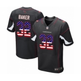 Men's Arizona Cardinals #32 Budda Baker Elite Black Alternate USA Flag Fashion Football Jersey