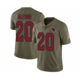 Men's Arizona Cardinals #20 Robert Alford Limited Olive 2017 Salute to Service Football Jersey