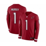 Youth Arizona Cardinals #1 Kyler Murray Limited Red Therma Long Sleeve Football Jersey