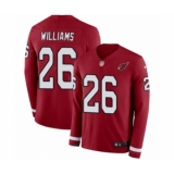 Men's Nike Arizona Cardinals #26 Brandon Williams Limited Red Therma Long Sleeve NFL Jersey