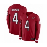 Men's Nike Arizona Cardinals #4 Phil Dawson Limited Red Therma Long Sleeve NFL Jersey