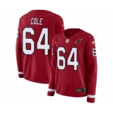 Women's Nike Arizona Cardinals #64 Mason Cole Limited Red Therma Long Sleeve NFL Jersey