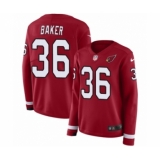 Women's Nike Arizona Cardinals #36 Budda Baker Limited Red Therma Long Sleeve NFL Jersey