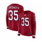 Women's Nike Arizona Cardinals #35 D.J. Swearinger SR Limited Red Therma Long Sleeve NFL Jersey