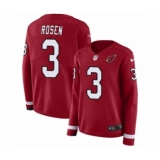 Women's Nike Arizona Cardinals #3 Josh Rosen Limited Red Therma Long Sleeve NFL Jersey