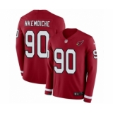 Youth Nike Arizona Cardinals #90 Robert Nkemdiche Limited Red Therma Long Sleeve NFL Jersey