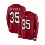 Youth Nike Arizona Cardinals #35 D.J. Swearinger SR Limited Red Therma Long Sleeve NFL Jersey