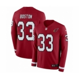 Youth Nike Arizona Cardinals #33 Tre Boston Limited Red Therma Long Sleeve NFL Jersey
