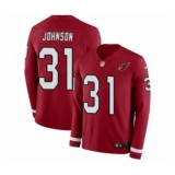 Youth Nike Arizona Cardinals #31 David Johnson Limited Red Therma Long Sleeve NFL Jersey