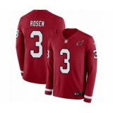 Youth Nike Arizona Cardinals #3 Josh Rosen Limited Red Therma Long Sleeve NFL Jersey