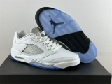 2023.10 Super Max Perfect Air Jordan 5 Low “White Silver”Men And Women Shoes -ZL (25)