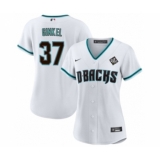 Women's Arizona Diamondbacks #37 Kevin Ginkel White 2023 World Series Stitched Baseball Jersey