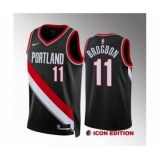 Men's Portland Trail Blazers #11 Malcolm Brogdon Black Icon Edition Stitched Basketball Jersey