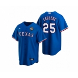 Men's Texas Rangers #25 José Leclerc Royal 2023 World Series Stitched Baseball Jersey