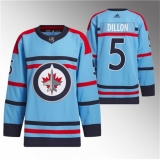 Men's Winnipeg Jets #5 Brenden Dillon Light Blue Anniversary Primegreen Stitched Jersey